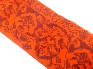 手織り真綿紬　花更紗模様織り出し　名古屋帯